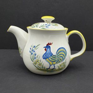 Provincial by Mann Rooster Teapot 1981 Hand Painted Chicken Pitcher
